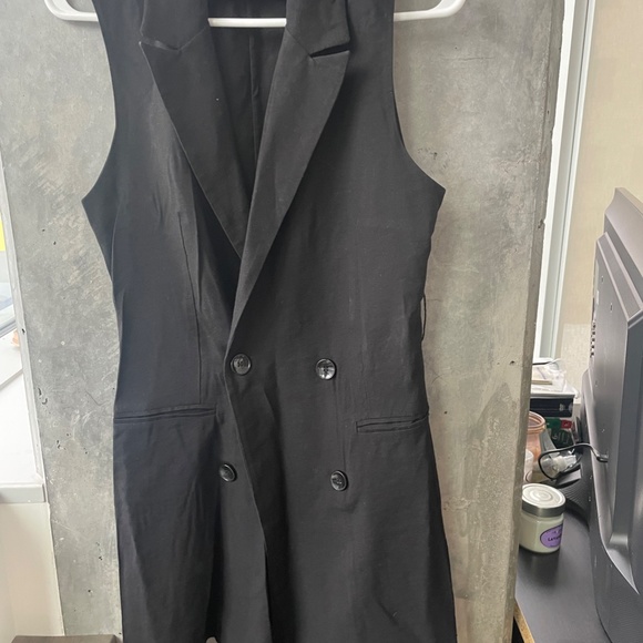 Burshka black double Button Lapel Neck Vest Blazer size M for women - Picture 5 of 11